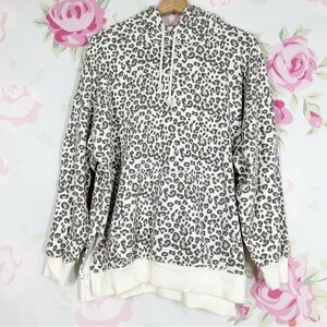 American Eagle Outfitters Leopard Print Jegging Fit Relaxed Sweatshirt Hoodie S